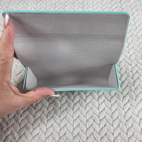 Tiffany & Co Eyeglass Sunglass Case Leather Tiffany Blue with Cards Authentic - Picture 5 of 9